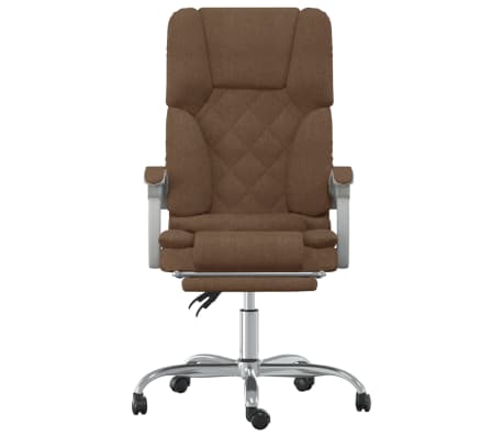 vidaXL Масажен наклоняем офис стол, кафяв, текстил