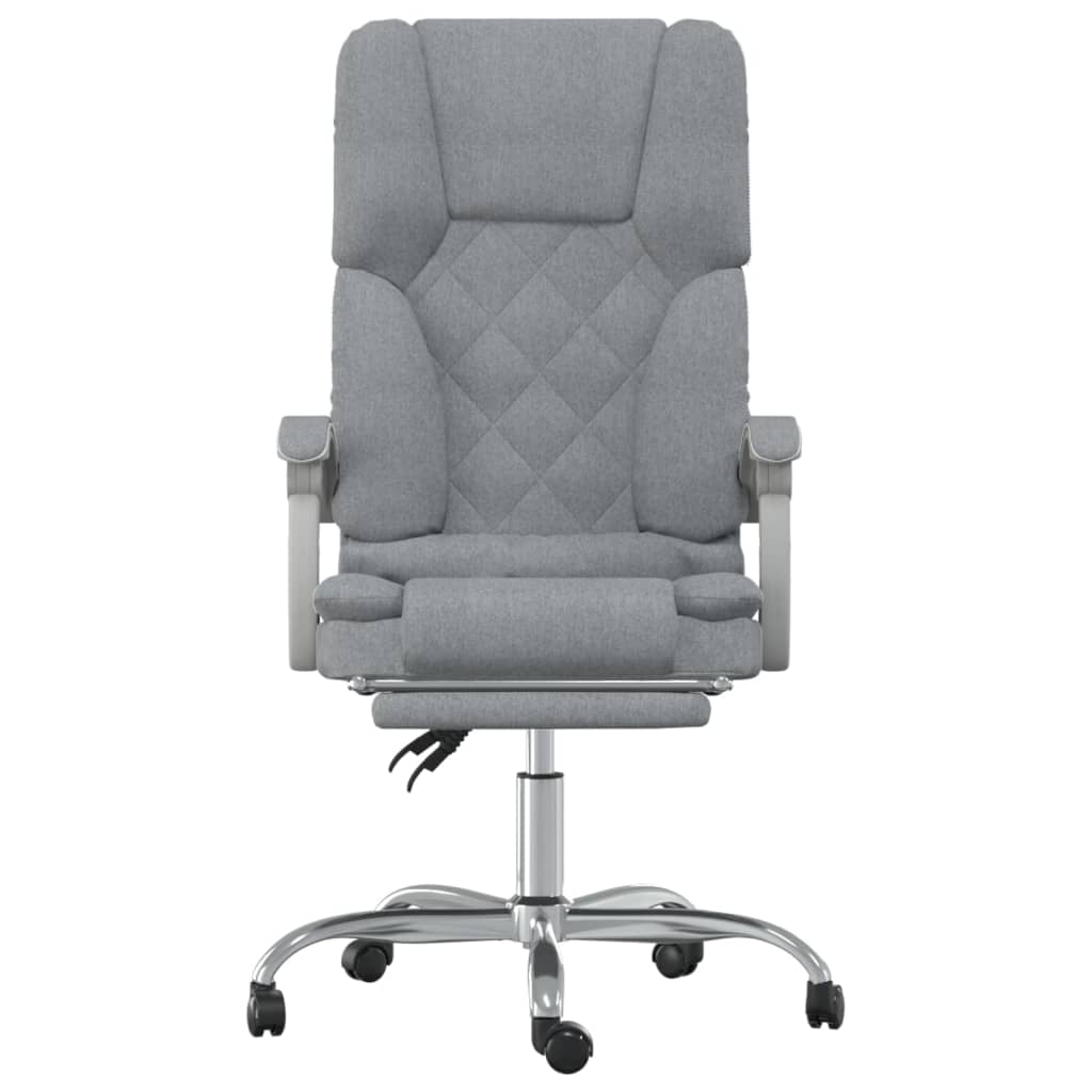 vidaXL Fauteuil de massage inclinable de bureau Gris clair Tissu