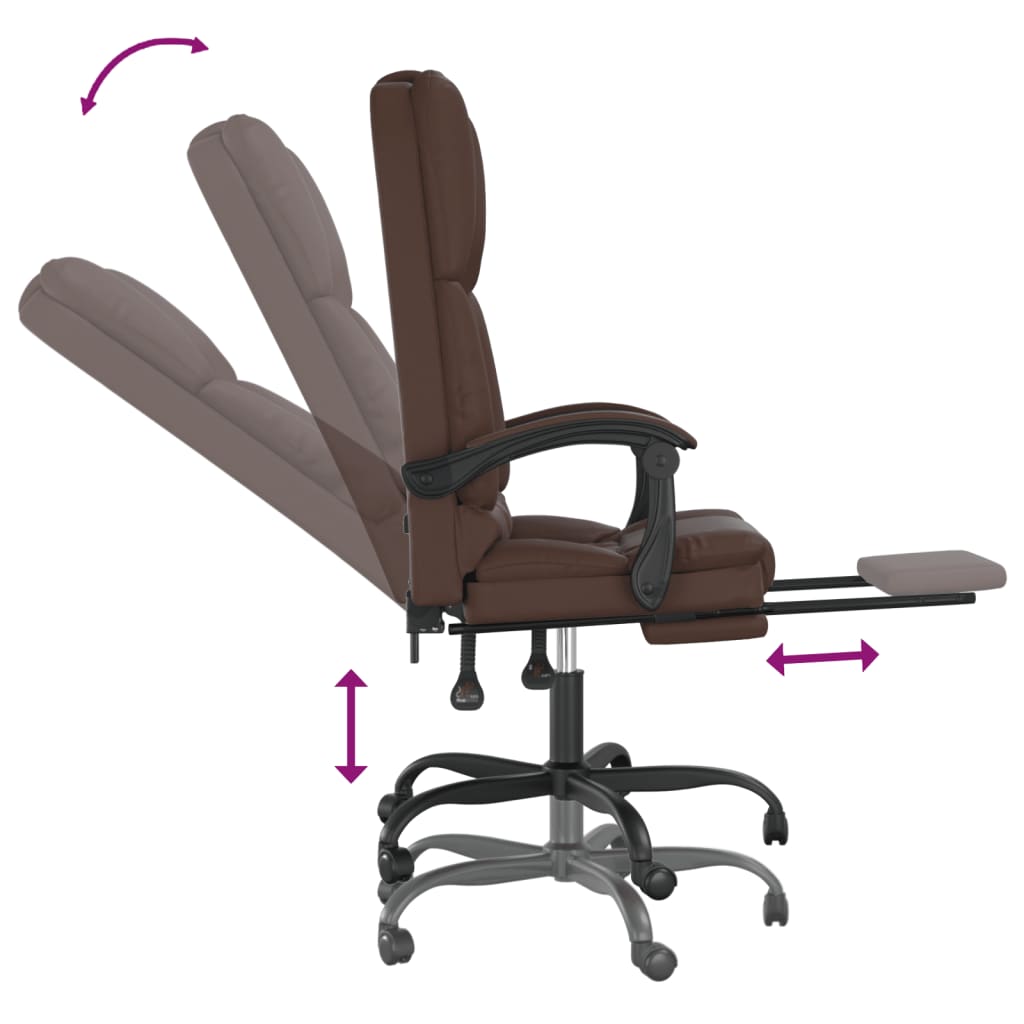 Bürostuhl mit Massagefunktion Braun Kunstleder | Stepinfit