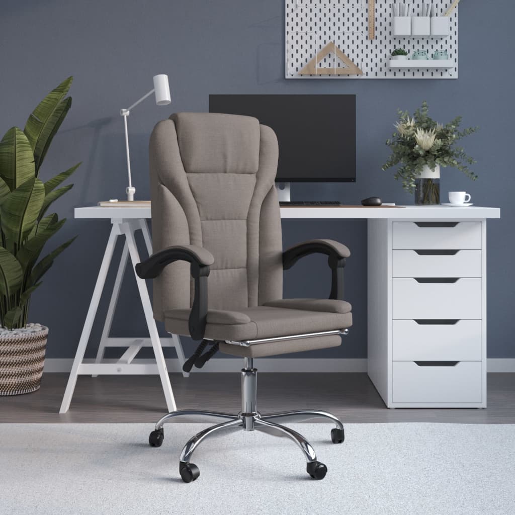 Fauteuil inclinable de bureau Taupe Tissu