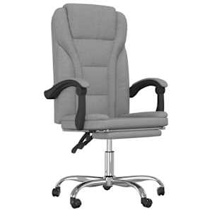 vidaXL reguleeritav kontoritool, helehall, kangas