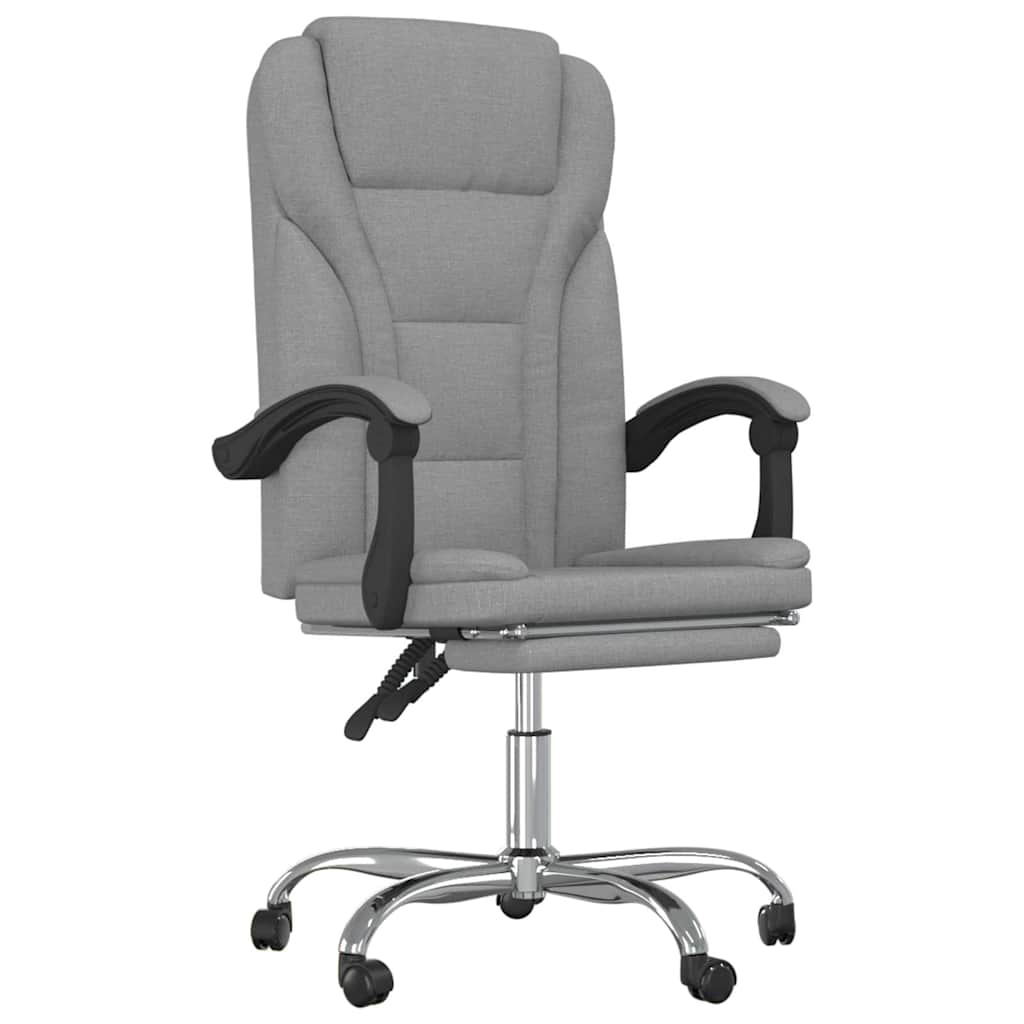 vidaXL Polohovací kancelářská židle světle šedá textil