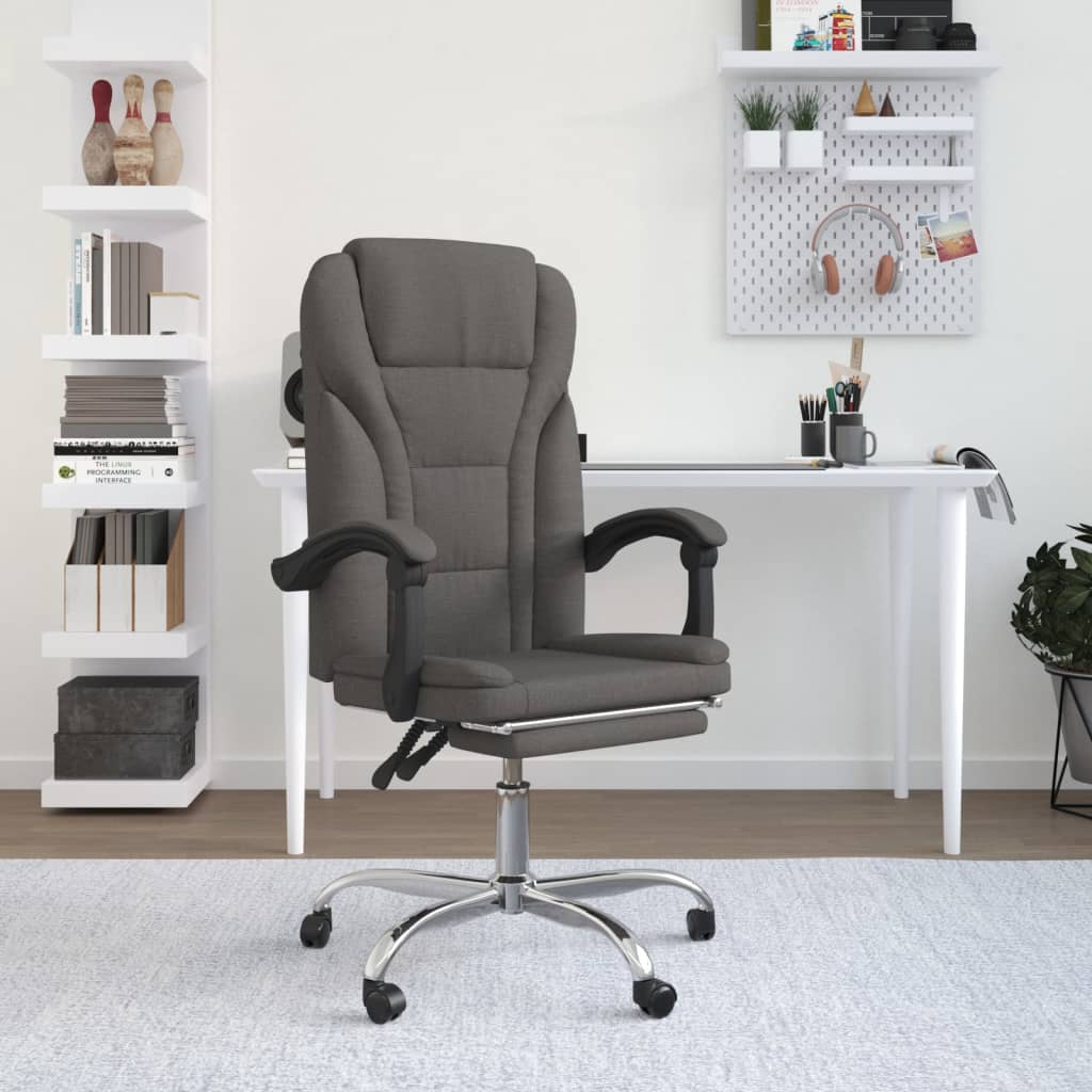 Fauteuil inclinable de bureau Gris foncé Tissu