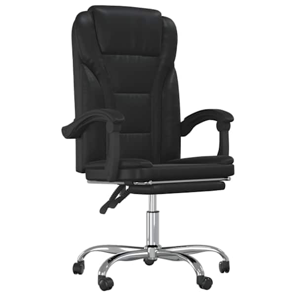 vidaXL reguleeritav kontoritool, must, kunstnahk