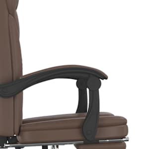 Polohovací kancelářská židle hnědá umělá kůže - obrázek 9