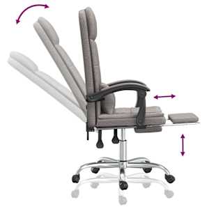 Masážní polohovací kancelářské křeslo taupe textil - obrázek 9