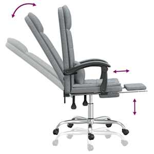 Masážní polohovací kancelářské křeslo světle šedé textil - obrázek 9