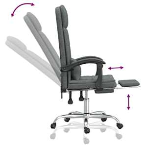 Masážní polohovací kancelářské křeslo tmavě šedé textil - obrázek 9