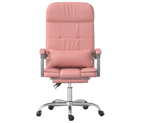 vidaXL Fauteuil de massage inclinable de bureau Rose Similicuir