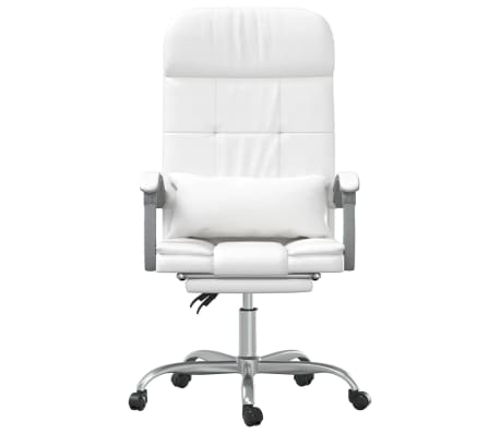 vidaXL Fauteuil de massage inclinable de bureau Blanc Similicuir