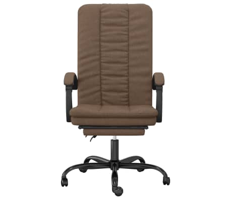 vidaXL Silla de oficina reclinable de tela marrón