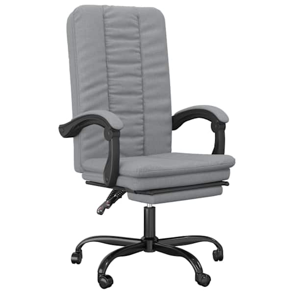 vidaXL reguleeritav kontoritool, helehall, kangas
