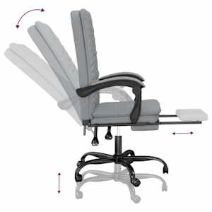 Polohovací kancelářská židle světle šedá textil - obrázek 8