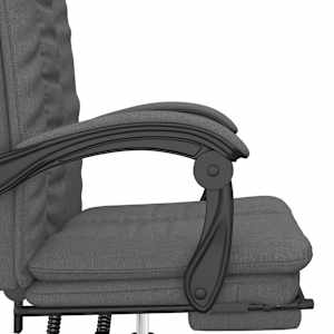 Polohovací kancelářská židle tmavě šedá textil - obrázek 9