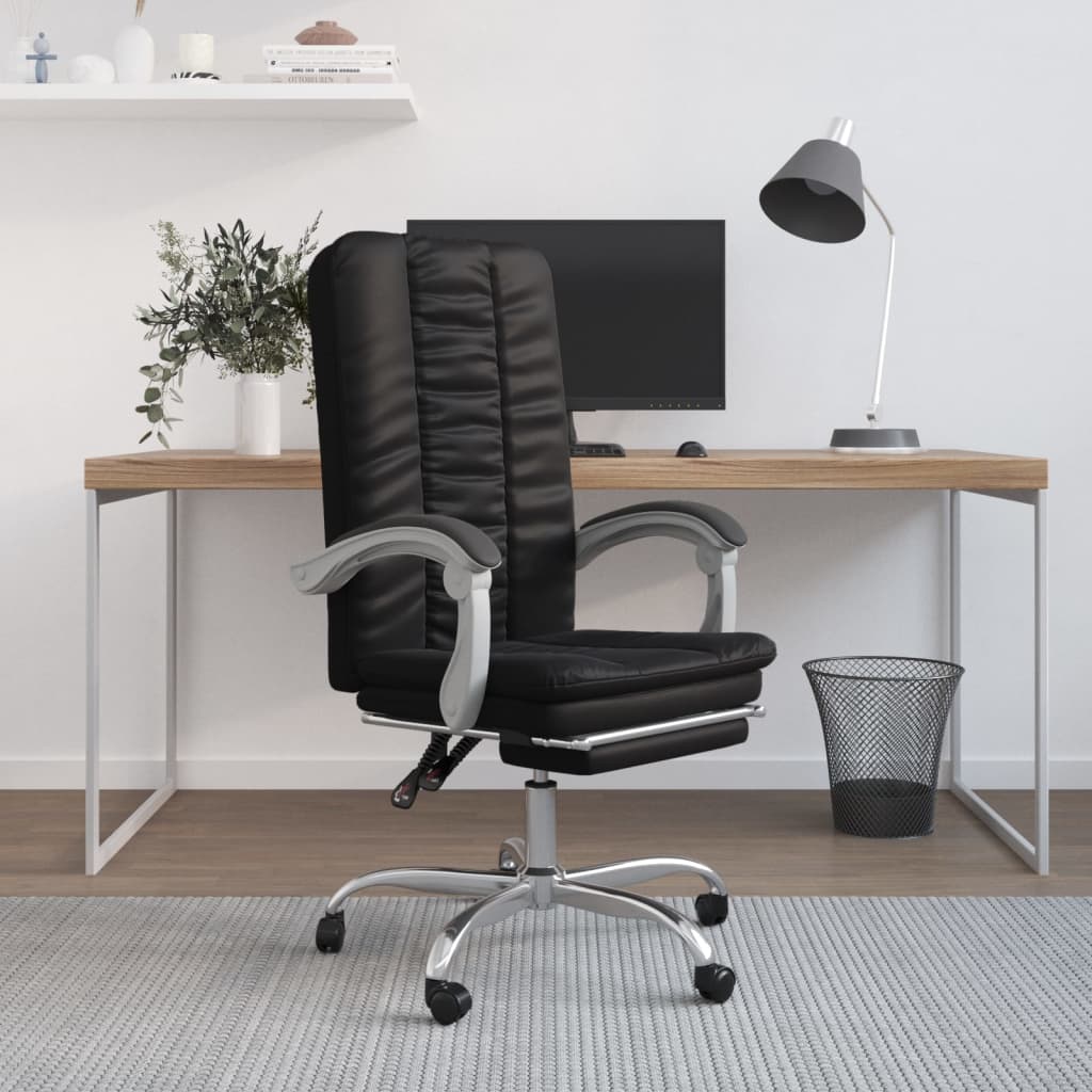 vidaXL Fauteuil inclinable de bureau Noir Similicuir