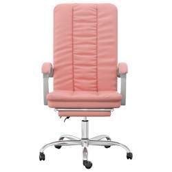 vidaXL Cadeira de escrit&oacute;rio reclin&aacute;vel couro artificial rosa
