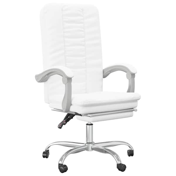 vidaXL reguleeritav kontoritool, valge, kunstnahk