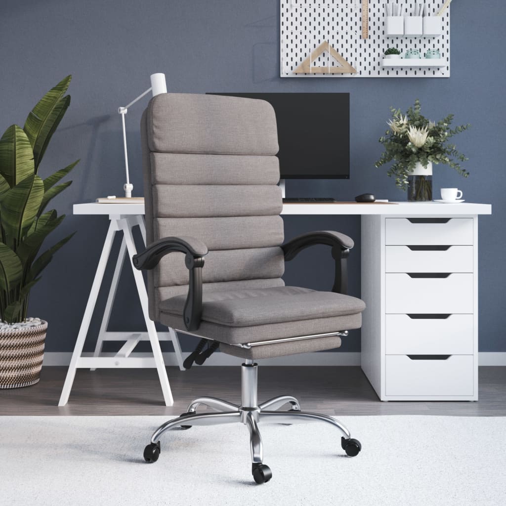 Fauteuil de massage inclinable de bureau Taupe Tissu