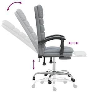 Masážní polohovací kancelářské křeslo světle šedé textil - obrázek 8