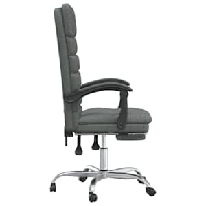 Masážní polohovací kancelářské křeslo tmavě šedé textil - obrázek 4