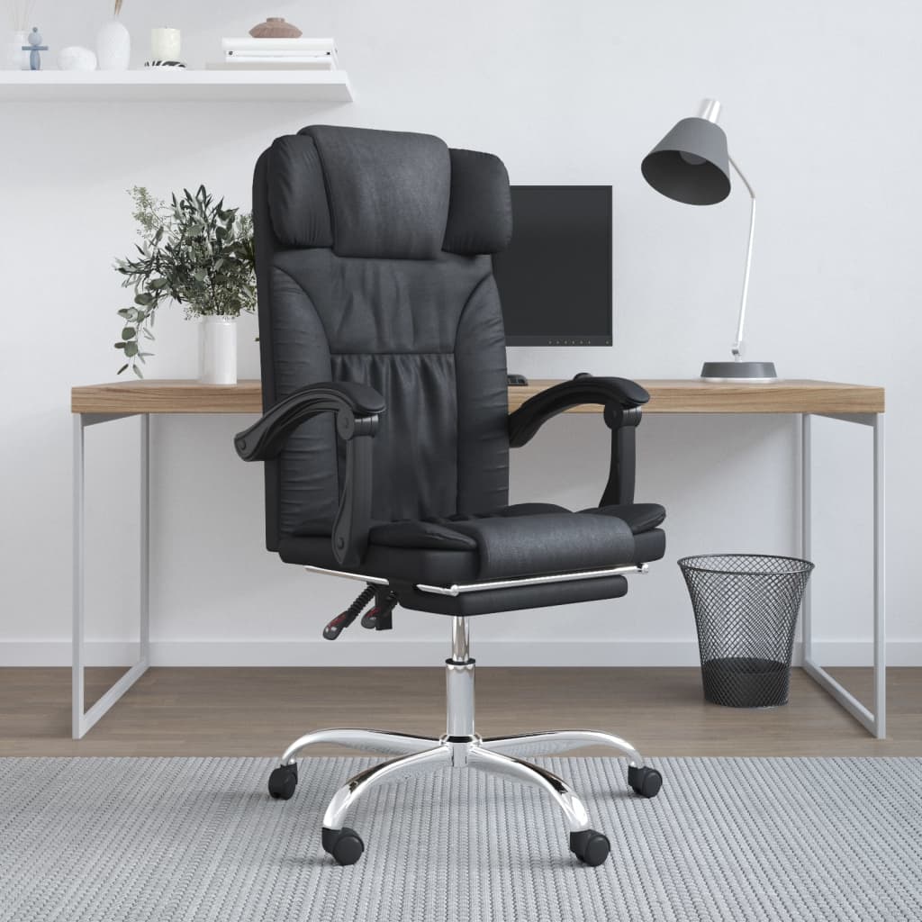 vidaXL Bürostuhl mit Massagefunktion Schwarz Kunstleder