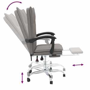 Polohovací kancelářská židle taupe textil - obrázek 8