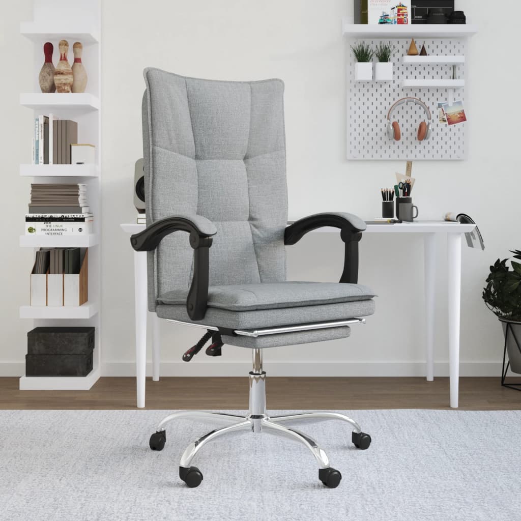 Fauteuil inclinable de bureau Gris clair Tissu