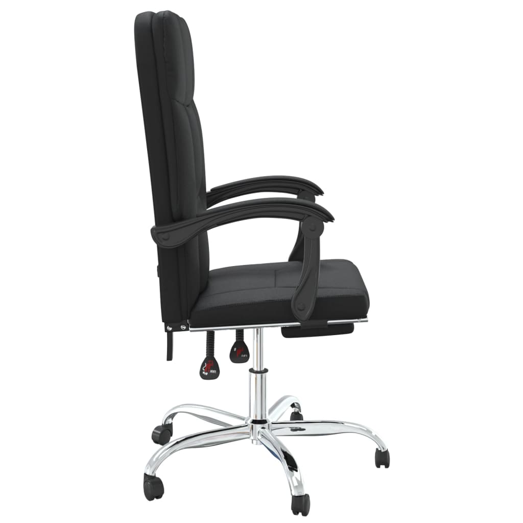 Reclining Office Chair Black Faux Leather - Image 4