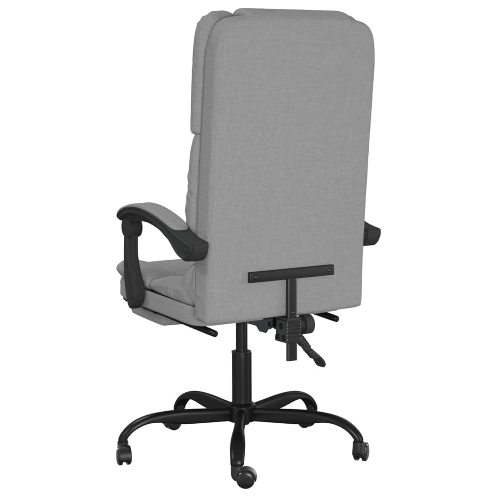 Massage Reclining Office Chair Light Grey Fabric - Image 5