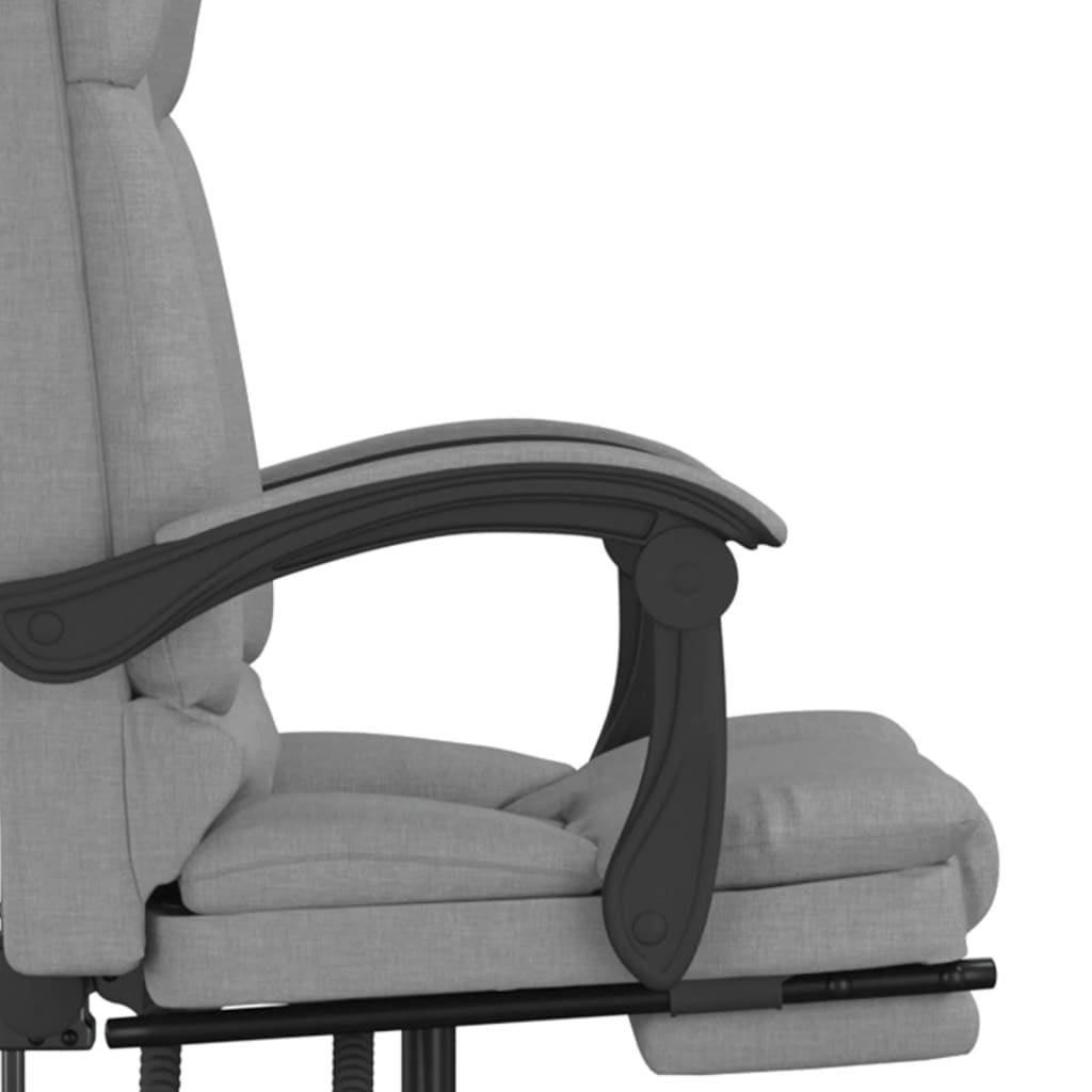 Massage Reclining Office Chair Light Grey Fabric - Image 9