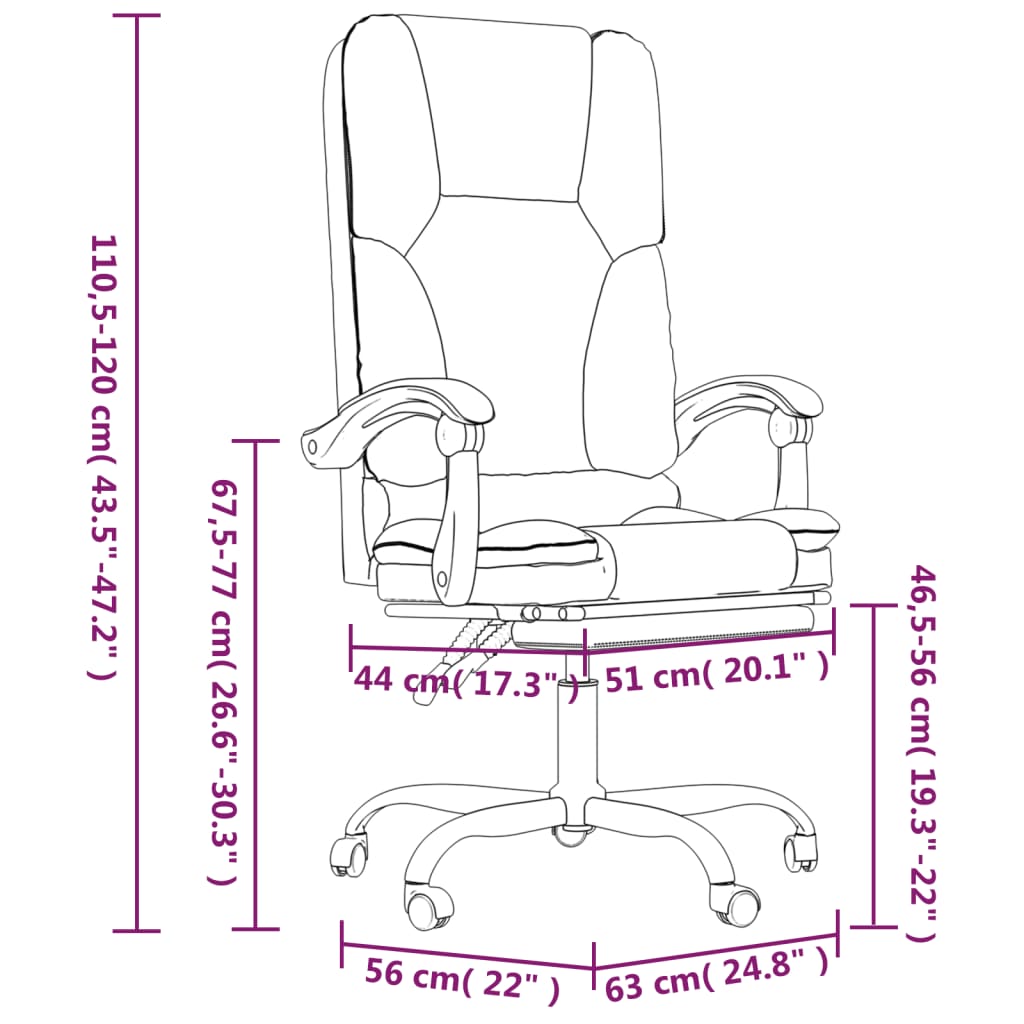 Massage Reclining Office Chair Light Grey Fabric - Image 11