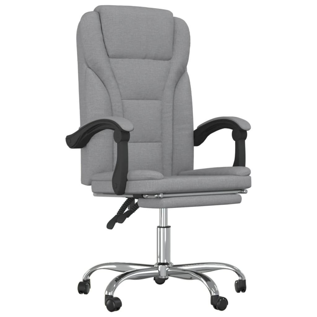 Reclining Office Chair Light Grey Fabric - Image 2