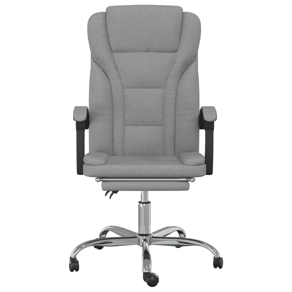 Reclining Office Chair Light Grey Fabric - Image 3
