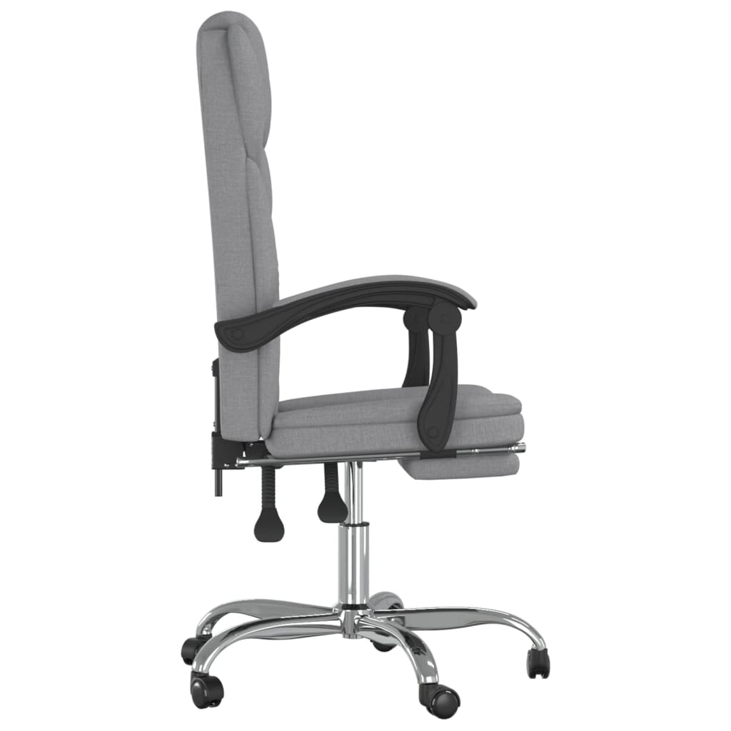 Reclining Office Chair Light Grey Fabric - Image 4