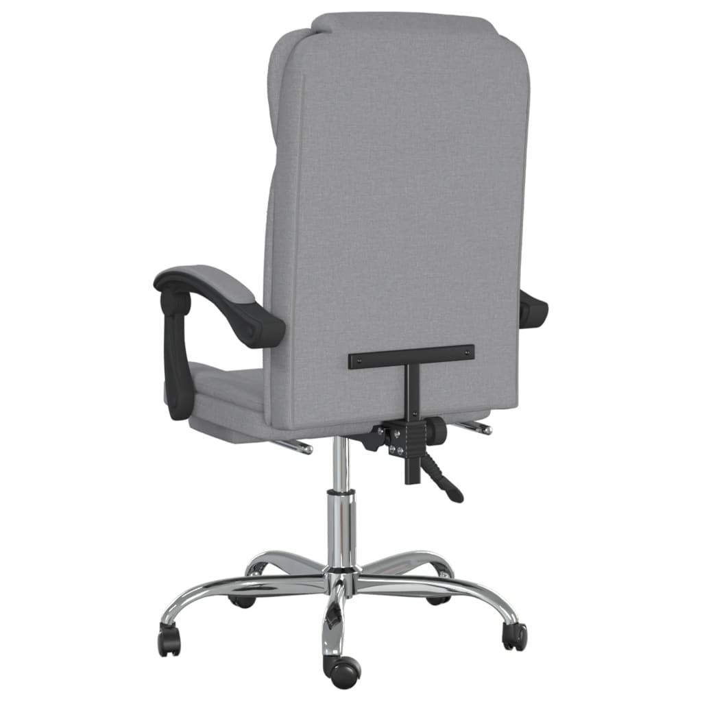 Reclining Office Chair Light Grey Fabric - Image 5