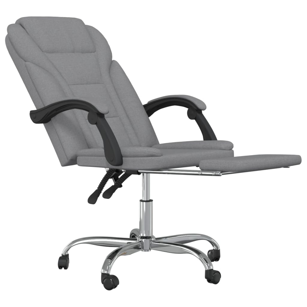 Reclining Office Chair Light Grey Fabric - Image 7