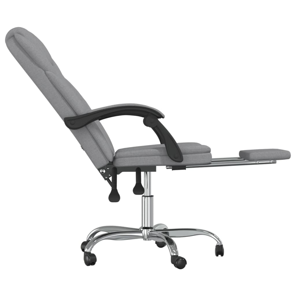 Reclining Office Chair Light Grey Fabric - Image 8