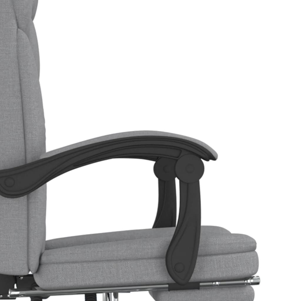Reclining Office Chair Light Grey Fabric - Image 9