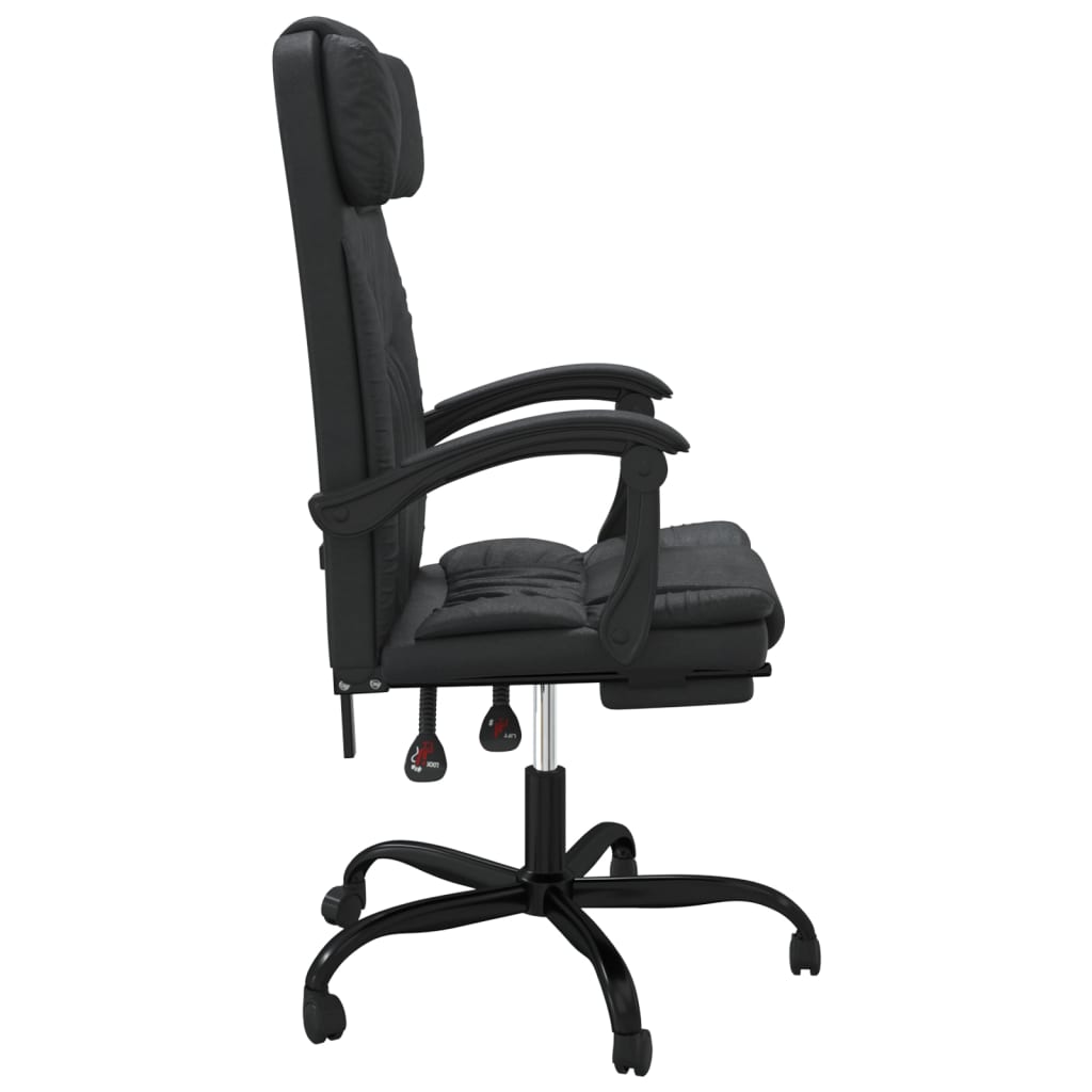 Reclining Office Chair Black Faux Leather - Image 4