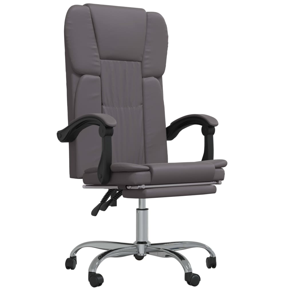 Photos - Computer Chair VidaXL Reclining Office Chair Gray Faux Leather 