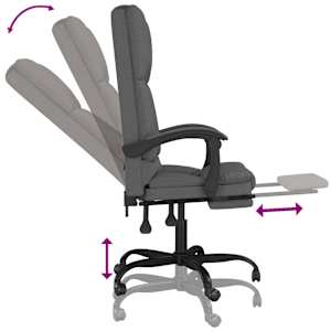 Masážní kancelářské křeslo s polohovacím mechanismem, tmavě šedé, látkové - obrázek 7