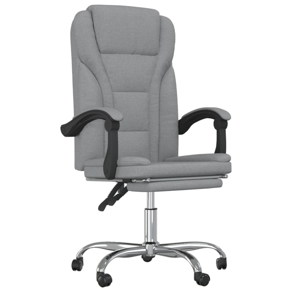 VidaXL Fauteuil Inclinable De Bureau Gris Clair Tissu