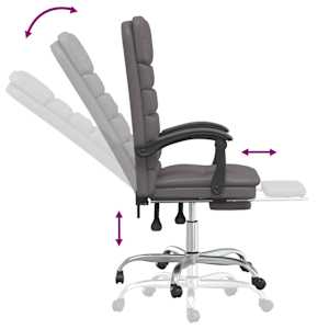 Masážní kancelářské křeslo s polohovacím mechanismem, šedé, umělá kůže - obrázek 8