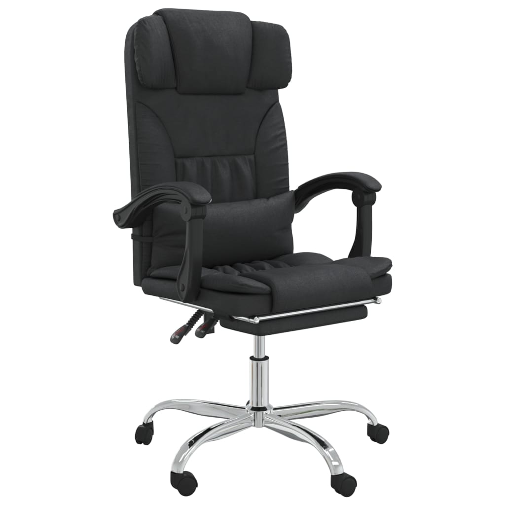 VidaXL Massage Reclining Office Chair Black Faux Leather