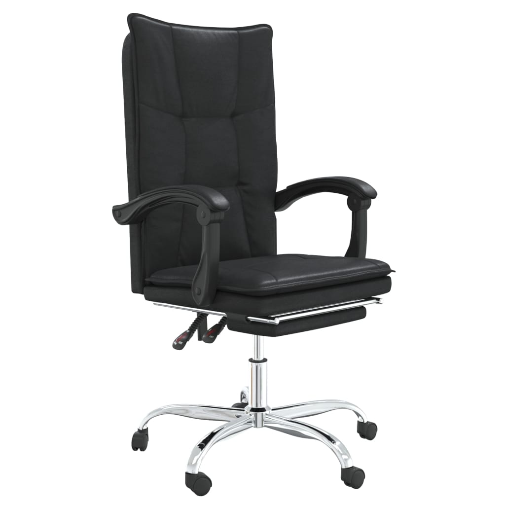 VidaXL Reclining Office Chair Black Faux Leather