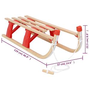 Skládací sáně dřevo 110 cm - obrázek 8