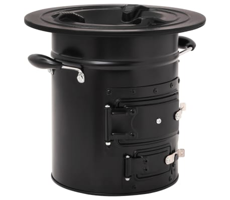 vidaXL Peč na drva za kampiranje črna 50x33,5x30,5 cm jeklo