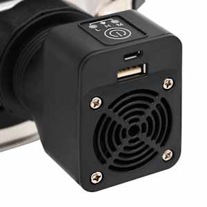 Vařič na dřevo s USB ventilátorem stříbrný 35,5x26x28 cm ocel - obrázek 9