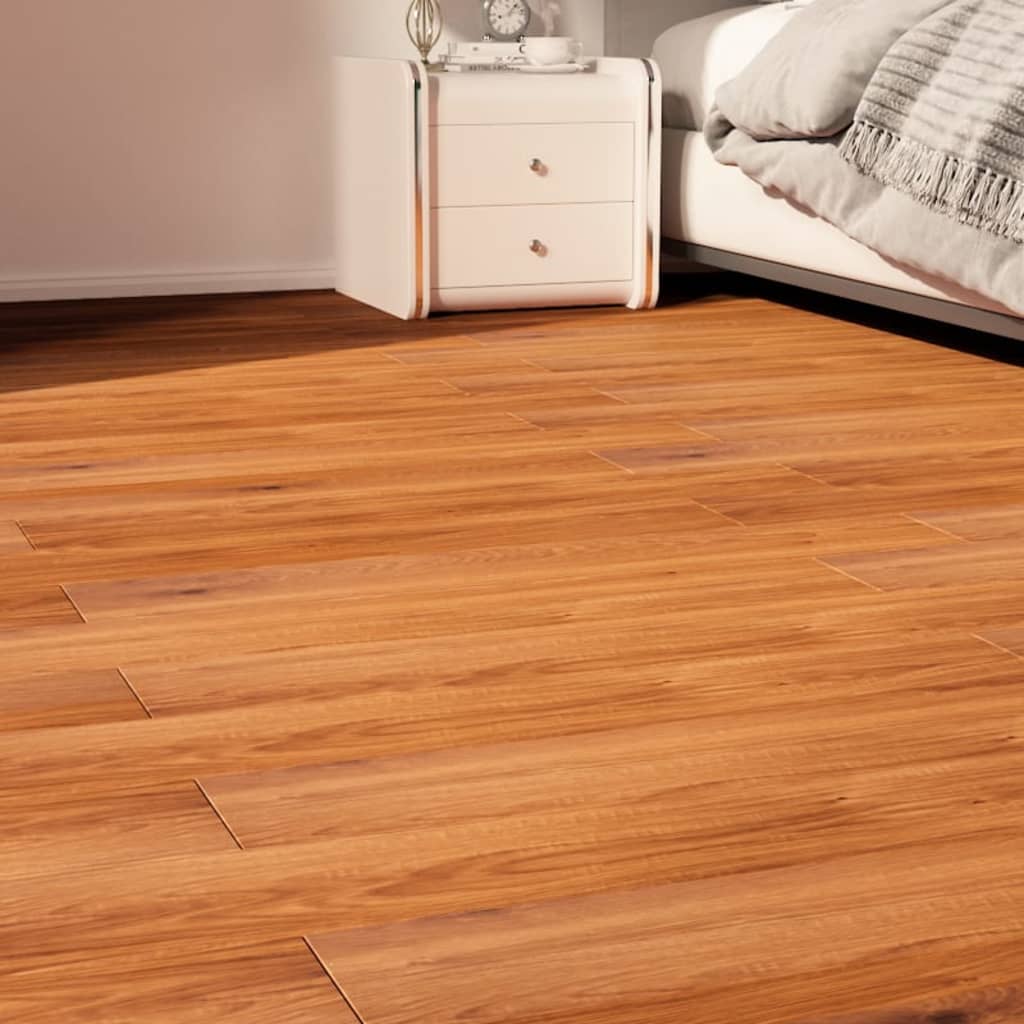 vidaXL Tábuas de soalho PVC autoadesivas 5,02 m² 2mm madeira castanha