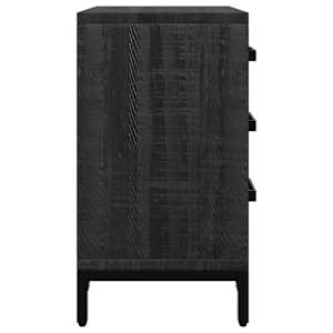 Noční stolek černý 40x30x55 cm masivní recyklované borové dřevo - obrázek 6